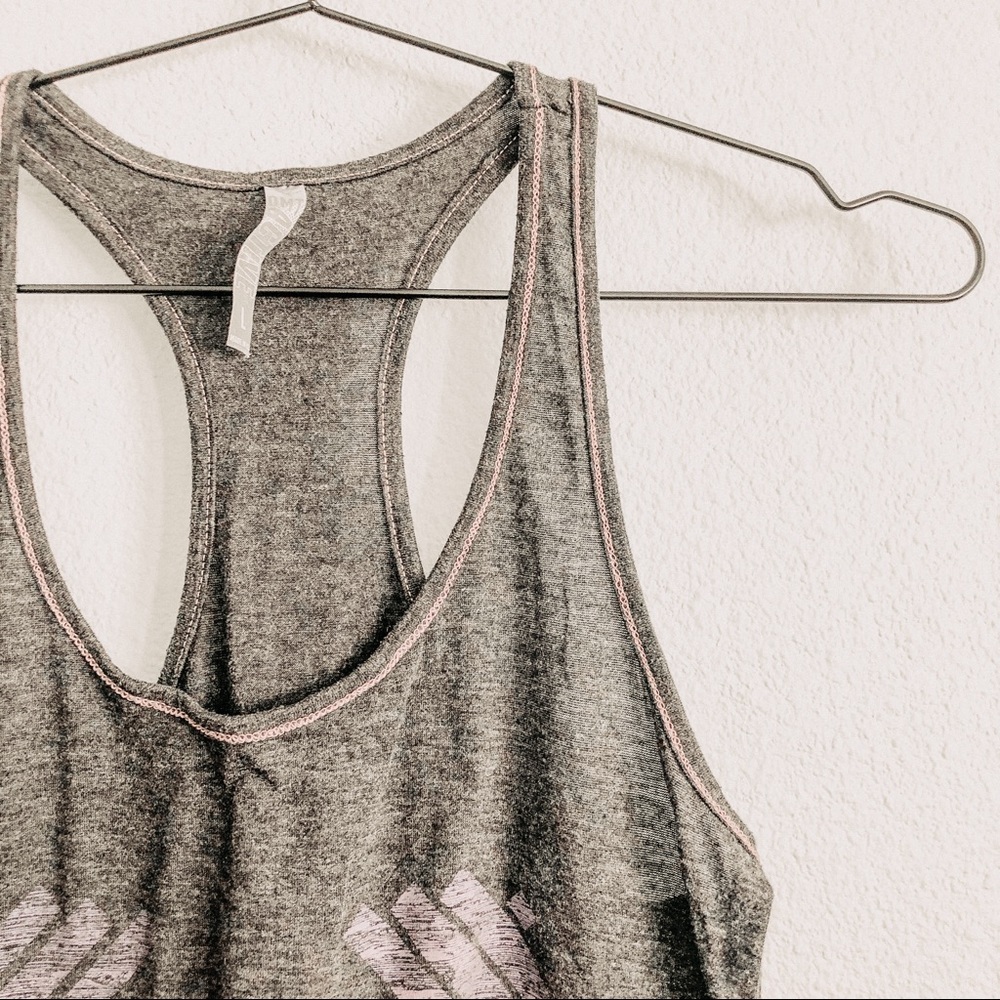 OMT Active Grey/Pink Barbell Workout Tank. Size Large